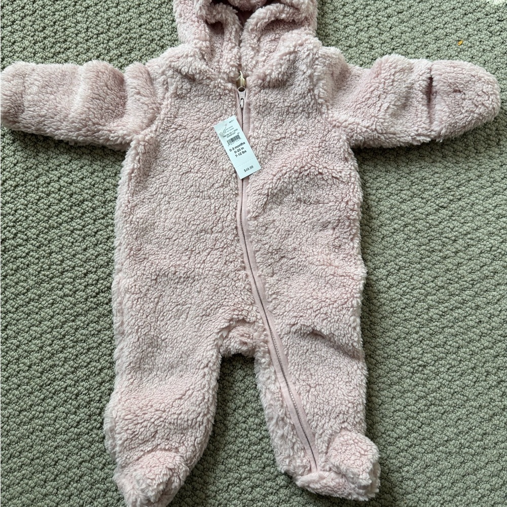 GAP Soft Pink Sherpa Baby Footie